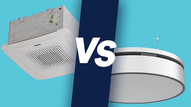 Porównanie kasety sufitowej i urządzenia sufitowego